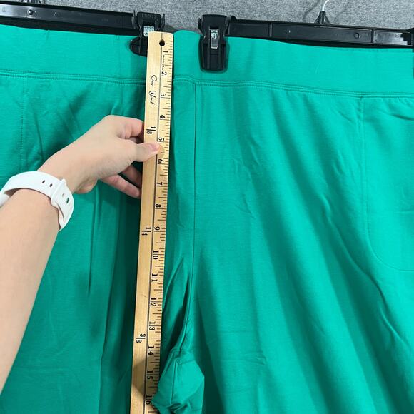 Sport Savvy Petite French Terry Straight Leg Ankle Pant Jade, Petite 5X - Picture 6 of 8